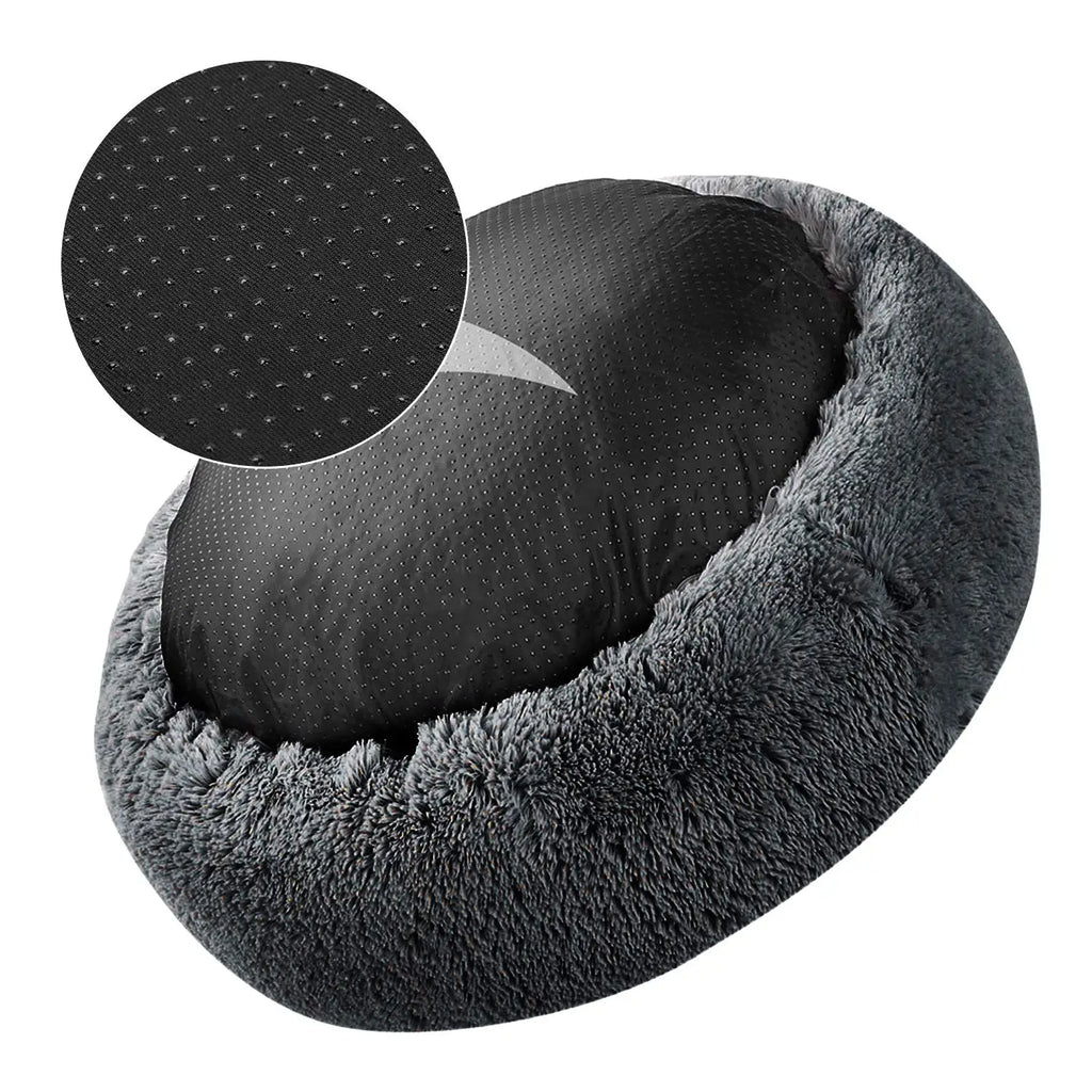 Calming Donut Dog Bed – Round Plush Anti-Anxiety Bed for Dogs & Cats (40–110 cm)