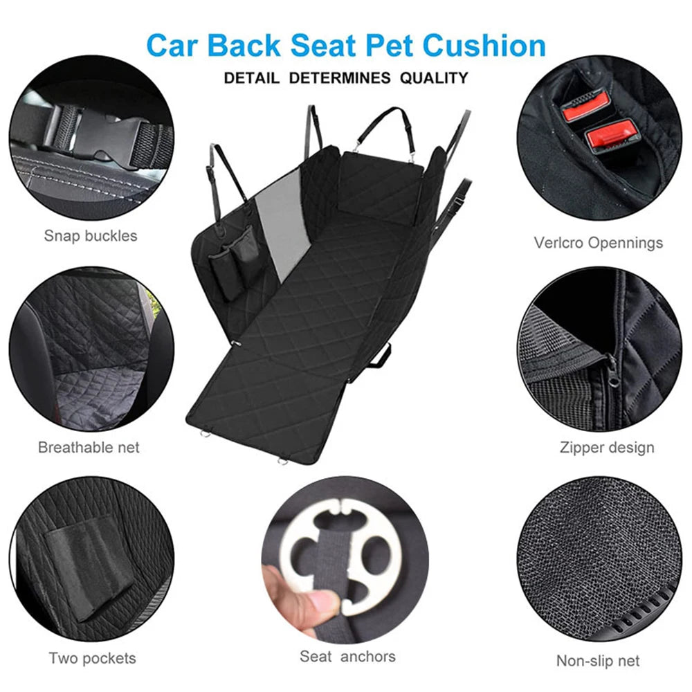 Dog Back Seat Cover – Waterproof Car Hammock with Mesh Window, Anti-Slip & Scratch-Proof