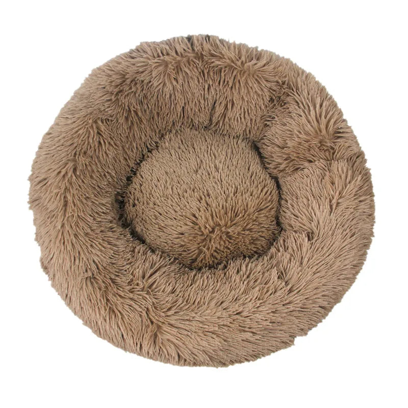 Calming Donut Dog Bed – Round Plush Anti-Anxiety Bed for Dogs & Cats (40–110 cm)