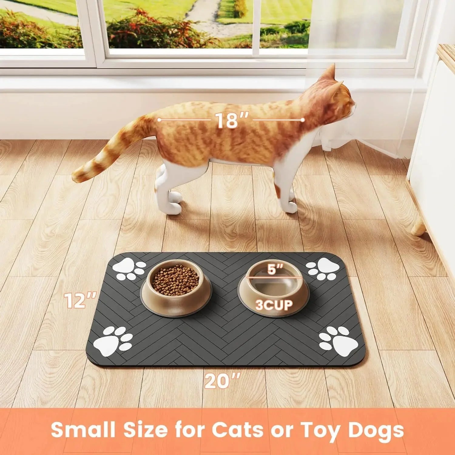 Absorbent Pet Feeding Mat – Waterproof, Quick-Dry Bowl Mat for Dogs & Cats