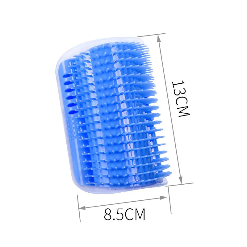 Cat Self-Groomer Corner Brush – Wall-Mounted Massage & De-Shedding Comb