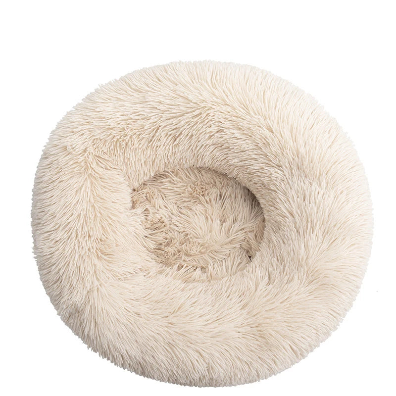 Calming Donut Dog Bed – Round Plush Anti-Anxiety Bed for Dogs & Cats (40–110 cm)