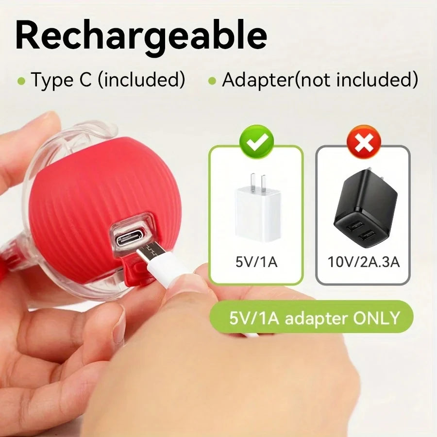 Interactive Cat Ball Toy – Rechargeable Self-Rolling Ball with Tail (1 & 2 Pack)