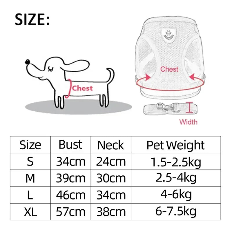 Cat Harness & Leash Set – Escape-Resistant Breathable Mesh Vest for Cats & Small Dogs