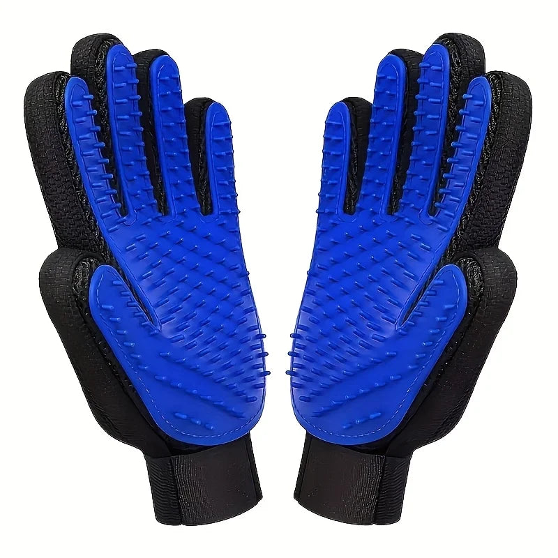 Pet Grooming Gloves (2-Pack) – Hair Removal & Massage Gloves for Dogs & Cats