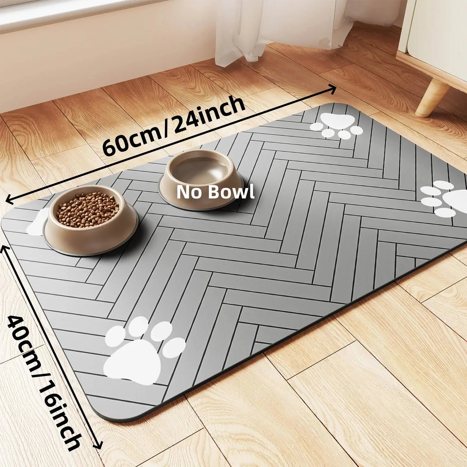Absorbent Pet Feeding Mat – Waterproof, Quick-Dry Bowl Mat for Dogs & Cats