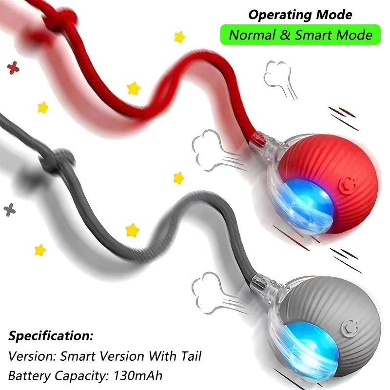 Interactive Cat Ball Toy – Rechargeable Self-Rolling Ball with Tail (1 & 2 Pack)