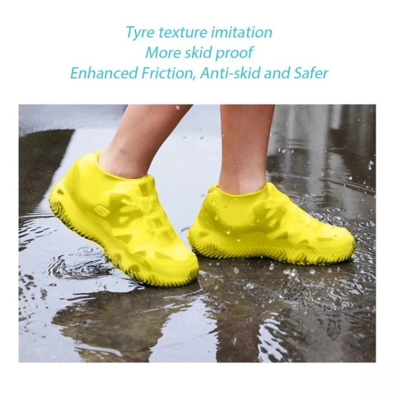 Waterproof Silicone Shoe Covers (2 PCS) – Non-Slip Reusable Rain Overshoes for Dog Walks