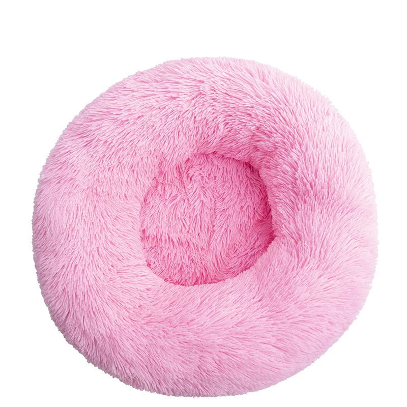 Calming Donut Dog Bed – Round Plush Anti-Anxiety Bed for Dogs & Cats (40–110 cm)