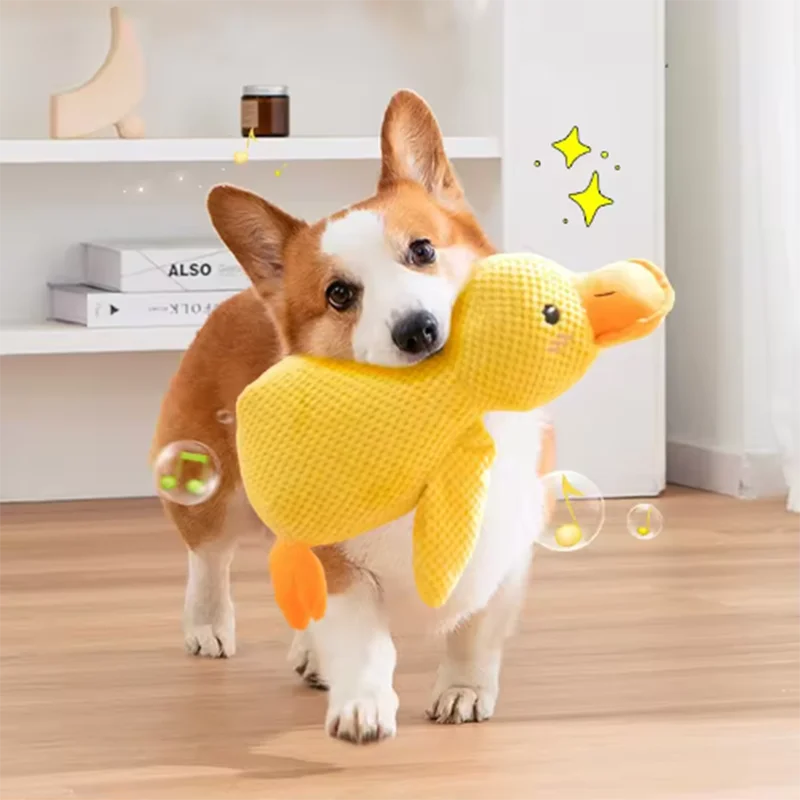 Plush Duck Dog Toy with Squeaker – Soft Cuddle & Comfort Toy (S/M/L)