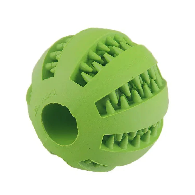 Dog Treat Ball – Bite-Resistant Rubber Chew Toy & Tooth-Cleaning Treat Dispenser