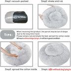 Calming Donut Dog Bed – Round Plush Anti-Anxiety Bed for Dogs & Cats (40–110 cm)