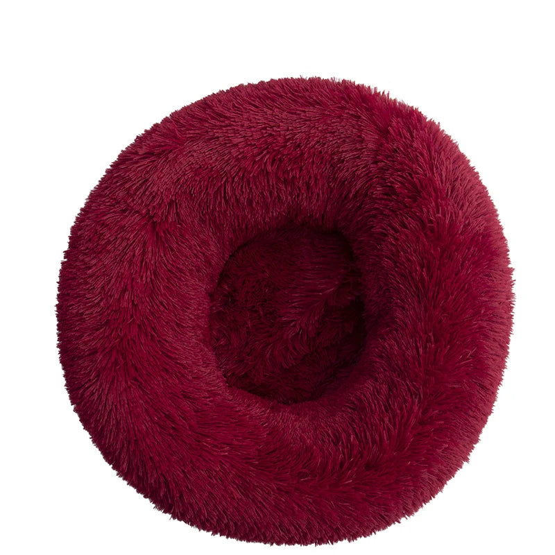 Calming Donut Dog Bed – Round Plush Anti-Anxiety Bed for Dogs & Cats (40–110 cm)