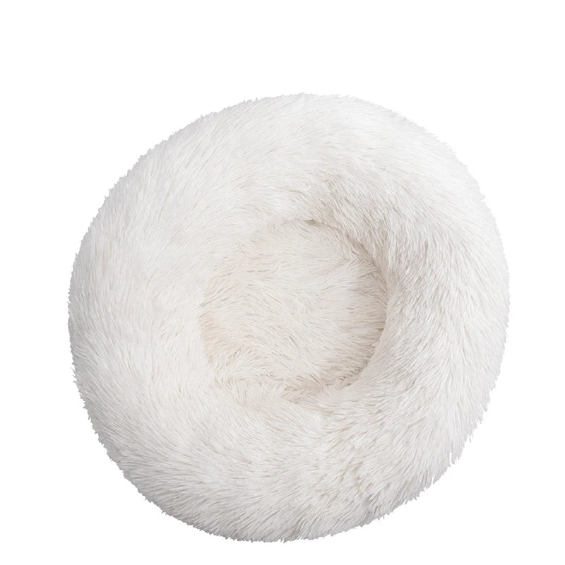 Calming Donut Dog Bed – Round Plush Anti-Anxiety Bed for Dogs & Cats (40–110 cm)