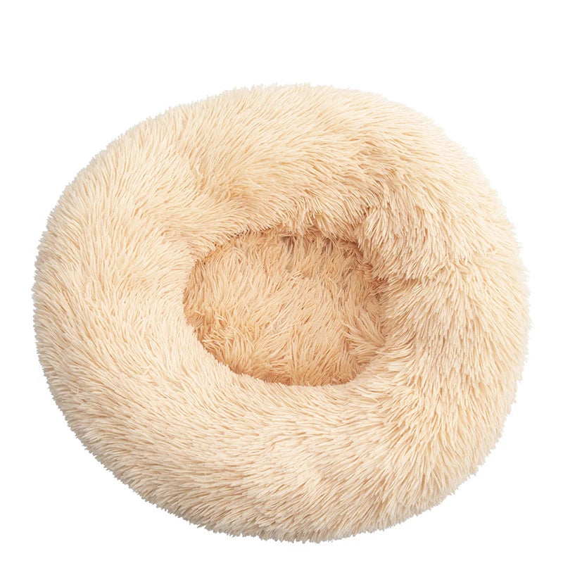 Calming Donut Dog Bed – Round Plush Anti-Anxiety Bed for Dogs & Cats (40–110 cm)