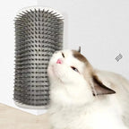 Cat Self-Groomer Corner Brush – Wall-Mounted Massage & De-Shedding Comb