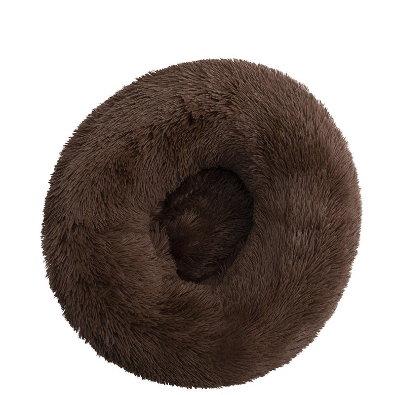 Calming Donut Dog Bed – Round Plush Anti-Anxiety Bed for Dogs & Cats (40–110 cm)