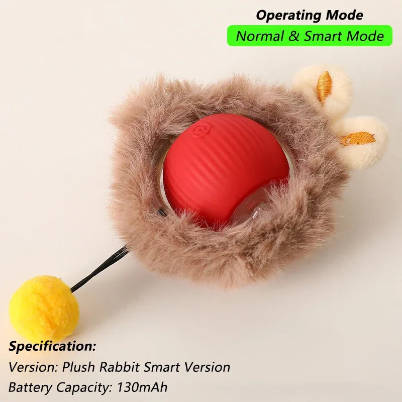 Interactive Cat Ball Toy – Rechargeable Self-Rolling Ball with Tail (1 & 2 Pack)