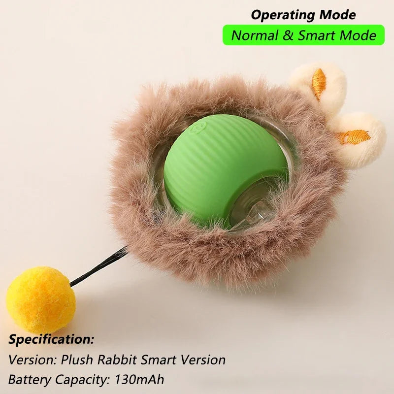 Interactive Cat Ball Toy – Rechargeable Self-Rolling Ball with Tail (1 & 2 Pack)