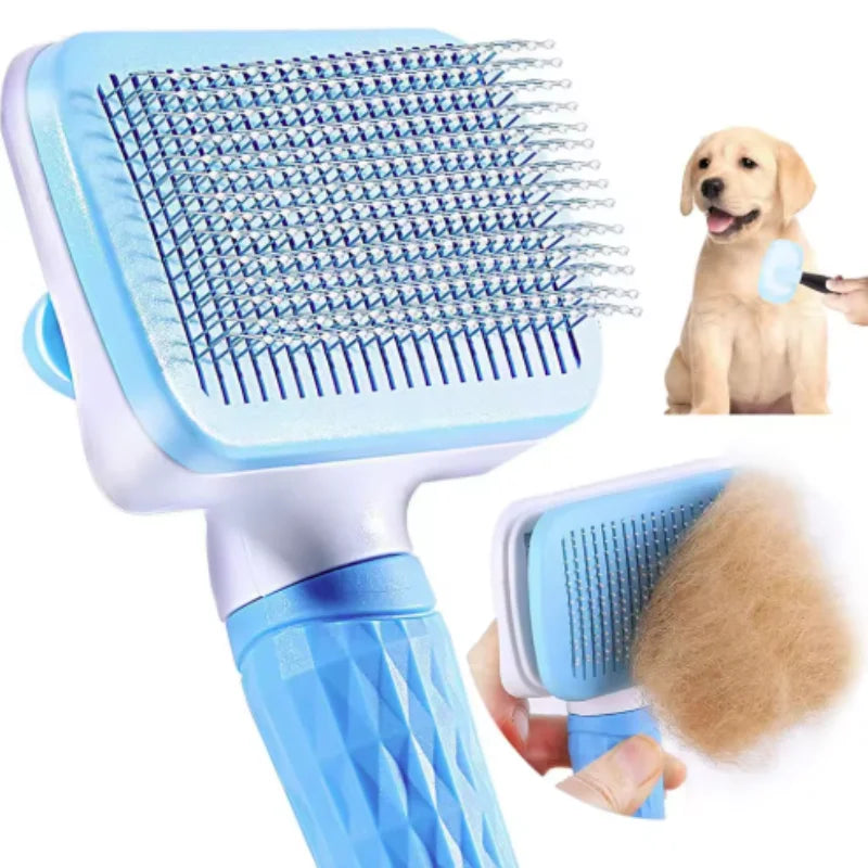 Self-Cleaning Pet Grooming Brush – Slicker Comb for Dogs & Cats