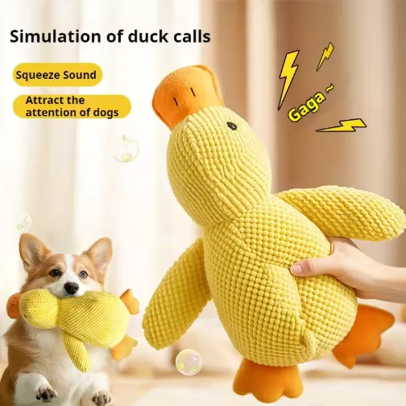 Plush Duck Dog Toy with Squeaker – Soft Cuddle & Comfort Toy (S/M/L)
