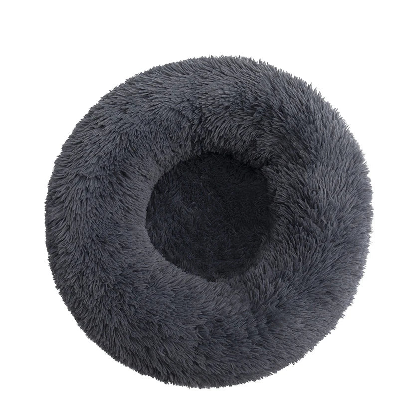 Calming Donut Dog Bed – Round Plush Anti-Anxiety Bed for Dogs & Cats (40–110 cm)