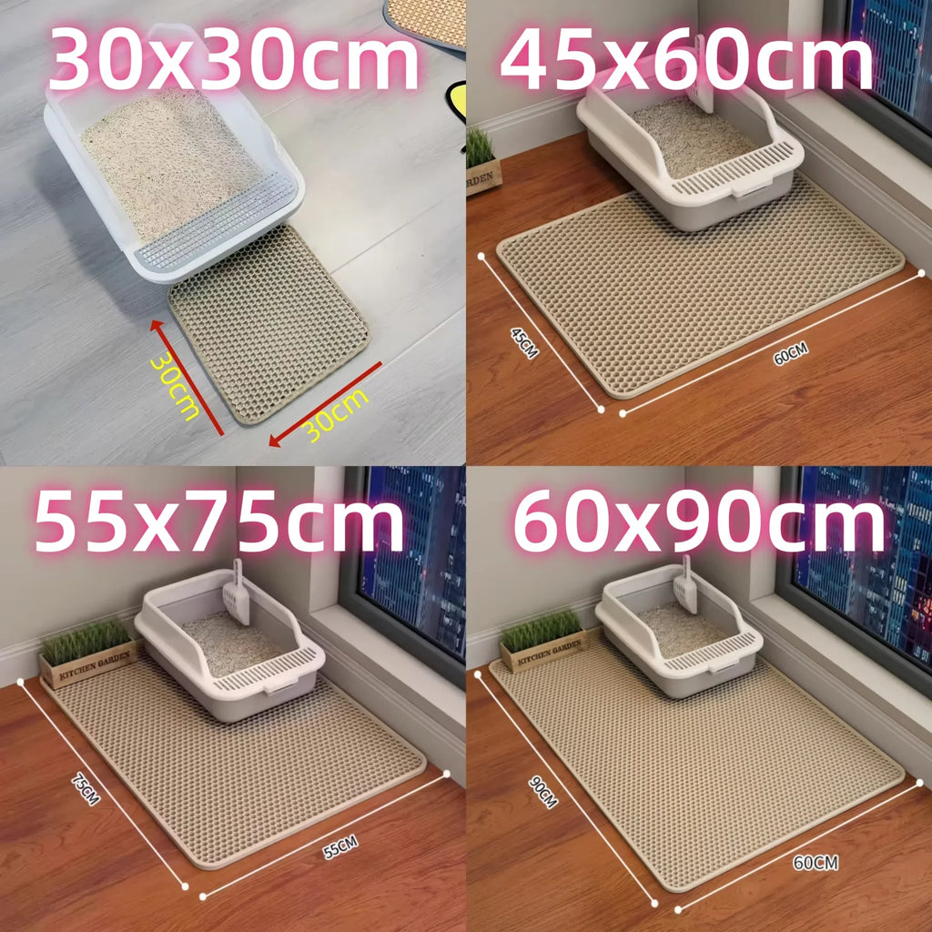 Cat Litter Mat – Double-Layer Waterproof Litter Trapping Mat, Washable Non-Slip (5 Sizes)