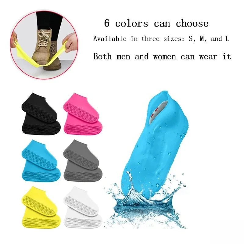 Waterproof Silicone Shoe Covers (2 PCS) – Non-Slip Reusable Rain Overshoes for Dog Walks
