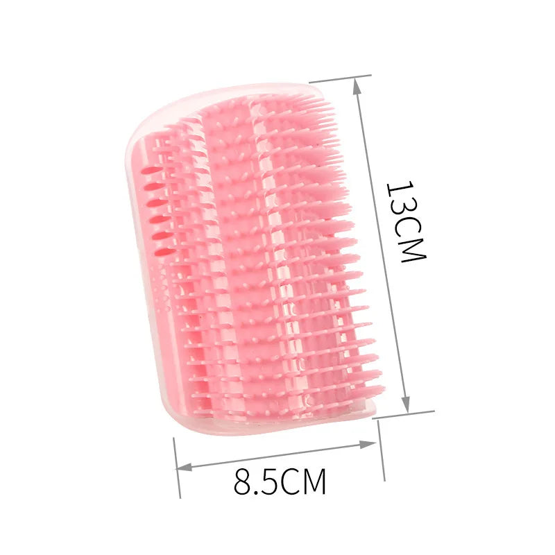 Cat Self-Groomer Corner Brush – Wall-Mounted Massage & De-Shedding Comb