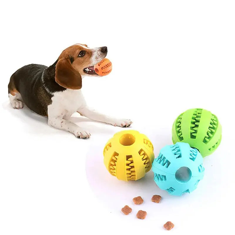 Dog Treat Ball – Bite-Resistant Rubber Chew Toy & Tooth-Cleaning Treat Dispenser