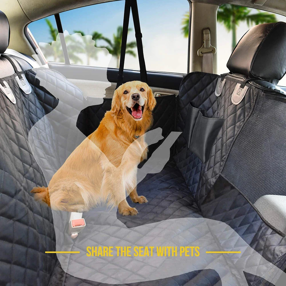 Dog Back Seat Cover – Waterproof Car Hammock with Mesh Window, Anti-Slip & Scratch-Proof