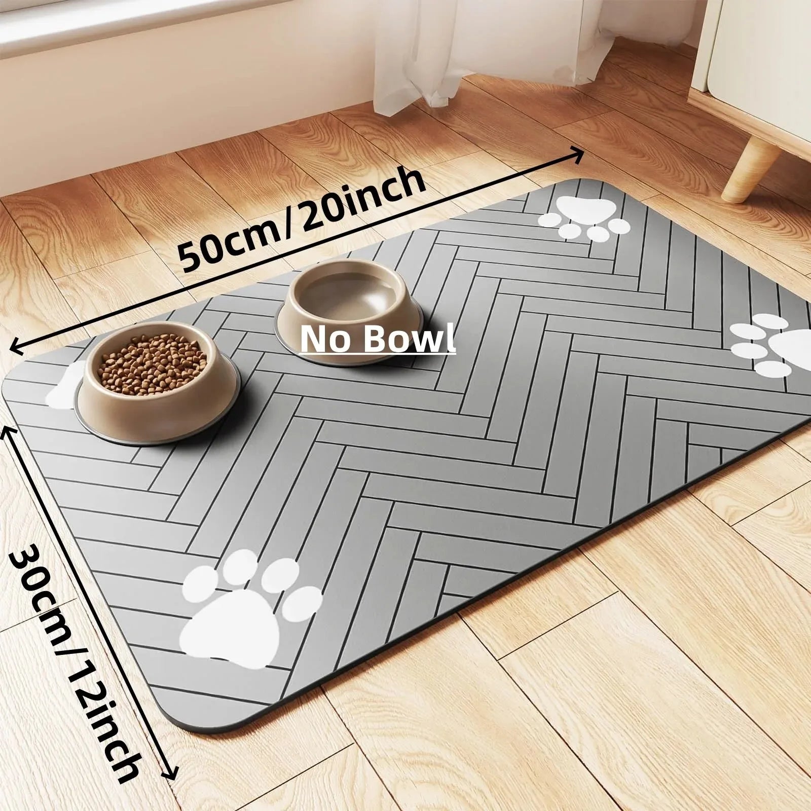 Absorbent Pet Feeding Mat – Waterproof, Quick-Dry Bowl Mat for Dogs & Cats