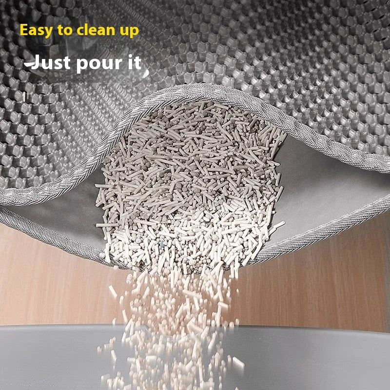 Cat Litter Mat – Double-Layer Waterproof Litter Trapping Mat, Washable Non-Slip (5 Sizes)