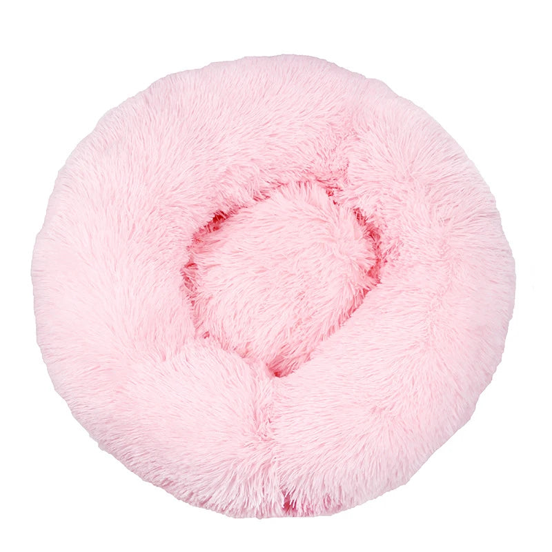 Calming Donut Dog Bed – Round Plush Anti-Anxiety Bed for Dogs & Cats (40–110 cm)
