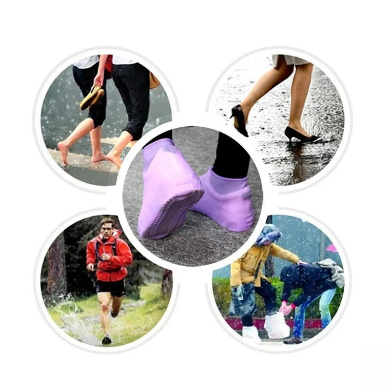 Waterproof Silicone Shoe Covers (2 PCS) – Non-Slip Reusable Rain Overshoes for Dog Walks