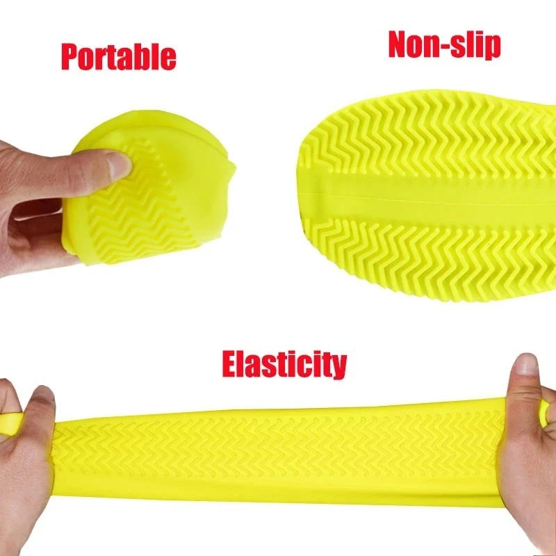Waterproof Silicone Shoe Covers (2 PCS) – Non-Slip Reusable Rain Overshoes for Dog Walks