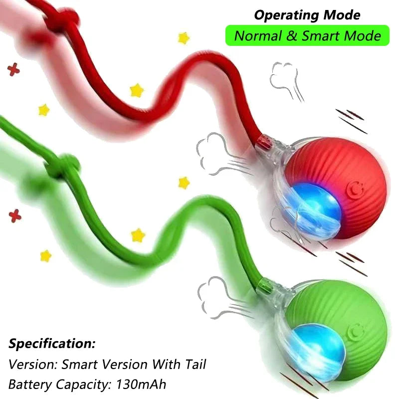 Interactive Cat Ball Toy – Rechargeable Self-Rolling Ball with Tail (1 & 2 Pack)