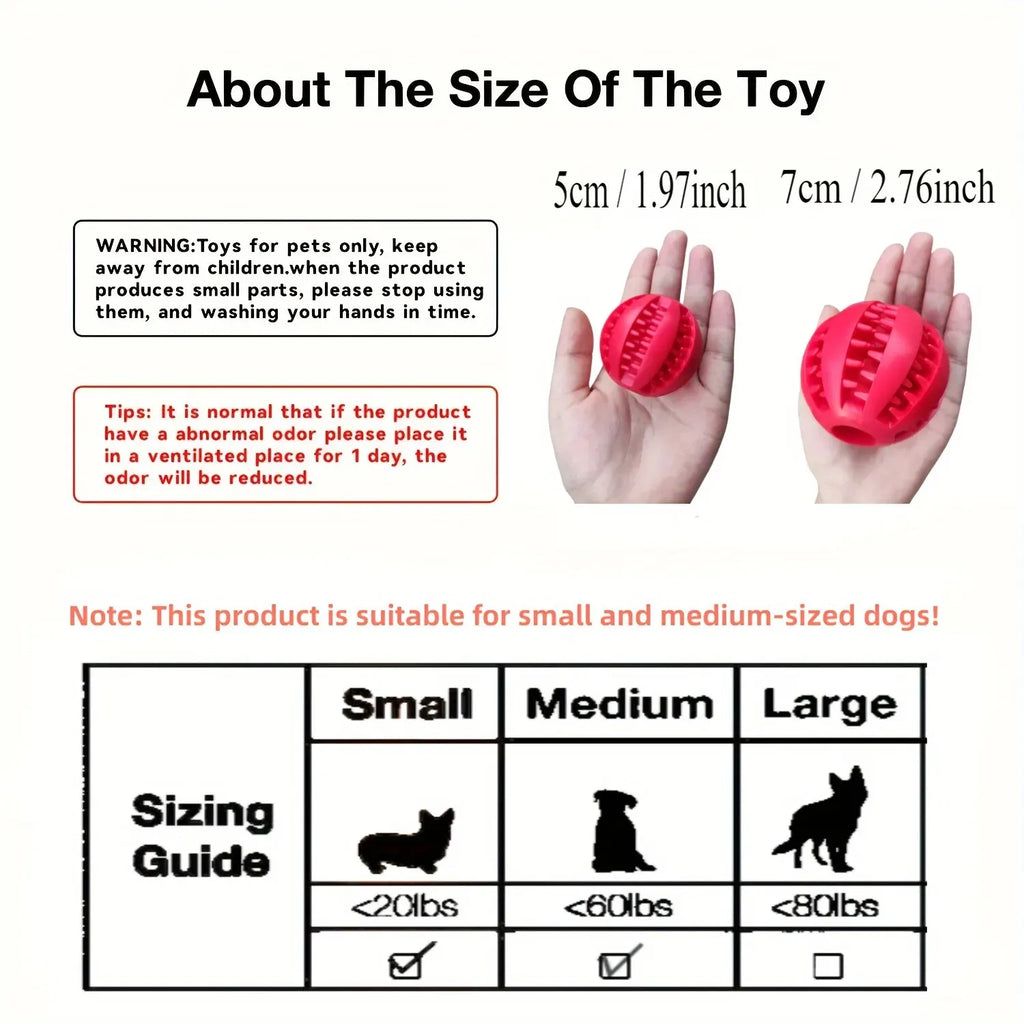 Dog Treat Ball – Bite-Resistant Rubber Chew Toy & Tooth-Cleaning Treat Dispenser